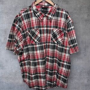 Akademiks Red and Black Checkered Shirt